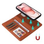 For iPhone 15 BETOPNICE BN-005 2 in 1 Detachable Imitate Genuine Leather Phone Case(Brown) - Image 6