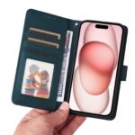 For iPhone 15 BETOPNICE BN-005 2 in 1 Detachable Imitate Genuine Leather Phone Case(Blue) - Image 5