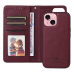 For iPhone 15 BETOPNICE BN-005 2 in 1 Detachable Imitate Genuine Leather Phone Case(Wine Red) - Image 4