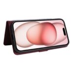 For iPhone 15 BETOPNICE BN-005 2 in 1 Detachable Imitate Genuine Leather Phone Case(Wine Red) - Image 7