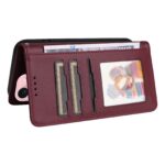 For iPhone 15 BETOPNICE BN-005 2 in 1 Detachable Imitate Genuine Leather Phone Case(Wine Red) - Image 8