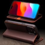 For iPhone 15 Pro QIALINO Classic Gen2 Genuine Leather Phone Case(Black) - Image 6