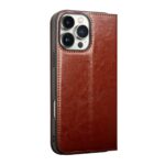For iPhone 16 Pro Max QIALINO Classic Genuine Leather Phone Case(Brown) - Image 3