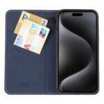 For iPhone 15 Pro Max GEBEI Top-grain Horizontal Flip Leather Phone Case(Blue) - Image 4