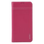 For iPhone 15 Pro Max GEBEI Top-grain Horizontal Flip Leather Phone Case(Rose Red) - Image 2