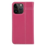 For iPhone 15 Pro Max GEBEI Top-grain Horizontal Flip Leather Phone Case(Rose Red) - Image 3