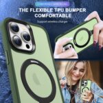 For iPhone 15 Pro Max Skin-feel MagSafe Holder PC Hybrid TPU Phone Case(Green) - Image 4