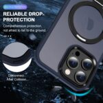 For iPhone 15 Pro Max Skin-feel MagSafe Holder PC Hybrid TPU Phone Case(Dark Blue) - Image 5