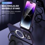 For iPhone 15 Pro Max Skin-feel MagSafe Holder PC Hybrid TPU Phone Case(Dark Purple) - Image 2