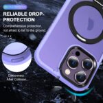 For iPhone 15 Pro Max Skin-feel MagSafe Holder PC Hybrid TPU Phone Case(Purple) - Image 5