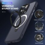 For iPhone 14 Plus Skin-feel MagSafe Holder PC Hybrid TPU Phone Case(Dark Blue) - Image 3