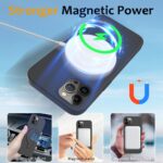 For iPhone 12 Pro Liquid Silicone MagSafe Magnetic Phone Case with Ring Holder(Carbon Black) - Image 3