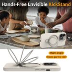 For iPhone 13 Pro Liquid Silicone MagSafe Magnetic Phone Case with Ring Holder(Antique White) - Image 5