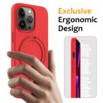 For iPhone 13 Pro Liquid Silicone MagSafe Magnetic Phone Case with Ring Holder(Red) - Image 2