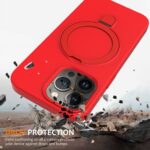 For iPhone 13 Pro Liquid Silicone MagSafe Magnetic Phone Case with Ring Holder(Red) - Image 6