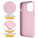 For iPhone 13 Pro Liquid Silicone MagSafe Magnetic Phone Case with Ring Holder(Grey Pink) - Image 4