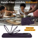 For iPhone 13 Pro Liquid Silicone MagSafe Magnetic Phone Case with Ring Holder(Purple) - Image 5