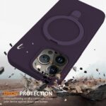 For iPhone 13 Pro Liquid Silicone MagSafe Magnetic Phone Case with Ring Holder(Purple) - Image 6