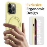 For iPhone 13 Pro Liquid Silicone MagSafe Magnetic Phone Case with Ring Holder(Yellow) - Image 2
