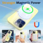 For iPhone 13 Pro Liquid Silicone MagSafe Magnetic Phone Case with Ring Holder(Yellow) - Image 3