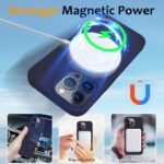 For iPhone 13 Pro Liquid Silicone MagSafe Magnetic Phone Case with Ring Holder(Midnight Blue) - Image 3