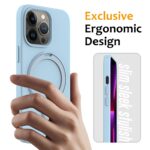 For iPhone 13 Pro Liquid Silicone MagSafe Magnetic Phone Case with Ring Holder(Sky Blue) - Image 2
