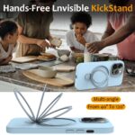 For iPhone 13 Pro Liquid Silicone MagSafe Magnetic Phone Case with Ring Holder(Sky Blue) - Image 5