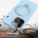 For iPhone 13 Pro Liquid Silicone MagSafe Magnetic Phone Case with Ring Holder(Sky Blue) - Image 6