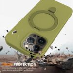 For iPhone 13 Pro Liquid Silicone MagSafe Magnetic Phone Case with Ring Holder(Willow Green) - Image 6