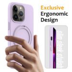 For iPhone 13 Pro Liquid Silicone MagSafe Magnetic Phone Case with Ring Holder(Lilac Purple) - Image 2