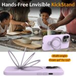 For iPhone 13 Pro Liquid Silicone MagSafe Magnetic Phone Case with Ring Holder(Lilac Purple) - Image 5
