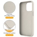 For iPhone 15 Pro Max Liquid Silicone MagSafe Magnetic Phone Case with Ring Holder(Antique White) - Image 4