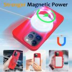 For iPhone 15 Pro Max Liquid Silicone MagSafe Magnetic Phone Case with Ring Holder(Red) - Image 3