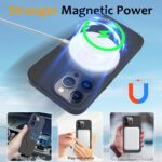 For iPhone 15 Pro Max Liquid Silicone MagSafe Magnetic Phone Case with Ring Holder(Carbon Black) - Image 3