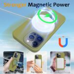 For iPhone 15 Pro Max Liquid Silicone MagSafe Magnetic Phone Case with Ring Holder(Willow Green) - Image 3