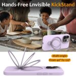 For iPhone 15 Pro Max Liquid Silicone MagSafe Magnetic Phone Case with Ring Holder(Lilac Purple) - Image 5