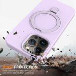 For iPhone 15 Pro Max Liquid Silicone MagSafe Magnetic Phone Case with Ring Holder(Lilac Purple) - Image 6