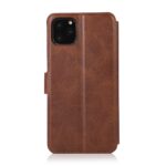 For iPhone 12 Pro Max Calf Texture Magnetic Buckle Horizontal Flip Leather Case with Holder & Card Slots & Wallet & Photo Frame(Brown) - Image 3