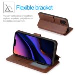 For iPhone 12 Pro Max Calf Texture Magnetic Buckle Horizontal Flip Leather Case with Holder & Card Slots & Wallet & Photo Frame(Brown) - Image 5