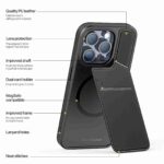 For iPhone 13 Pro DUX DUCIS Rafi II Series MagSafe Magnetic Holder RFID Phone Case(Black) - Image 3