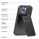 For iPhone 14 Pro Max DUX DUCIS Rafi II Series MagSafe Magnetic Holder RFID Phone Case(Black) - Image 3