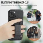 For iPhone 15 Fierre Shann Oil Wax Cow Leather Card Holder Back Phone Case(Black) - Image 5