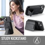 For iPhone 15 Fierre Shann Oil Wax Cow Leather Card Holder Back Phone Case(Black) - Image 7