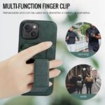 For iPhone 15 Fierre Shann Oil Wax Cow Leather Card Holder Back Phone Case(Green) - Image 5