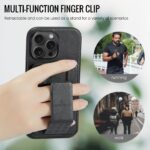 For iPhone 14 Pro Fierre Shann Oil Wax Cow Leather Card Holder Back Phone Case(Black) - Image 5