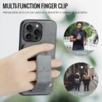 For iPhone 14 Pro Max Fierre Shann Oil Wax Cow Leather Card Holder Back Phone Case(Grey) - Image 5