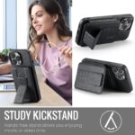 For iPhone 13 Pro Max Fierre Shann Oil Wax Cow Leather Card Holder Back Phone Case(Black) - Image 7