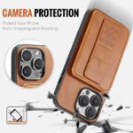 For iPhone 13 Pro Max Fierre Shann Oil Wax Cow Leather Card Holder Back Phone Case(Brown) - Image 6