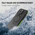 For iPhone 15 Pro RedPepper IP68 Waterproof MagSafe Magnetic Holder Phone Case(Green) - Image 3