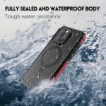 For iPhone 15 Pro RedPepper IP68 Waterproof MagSafe Magnetic Holder Phone Case(Red) - Image 3